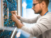 Team IT Technical Support Arbeiten am Server